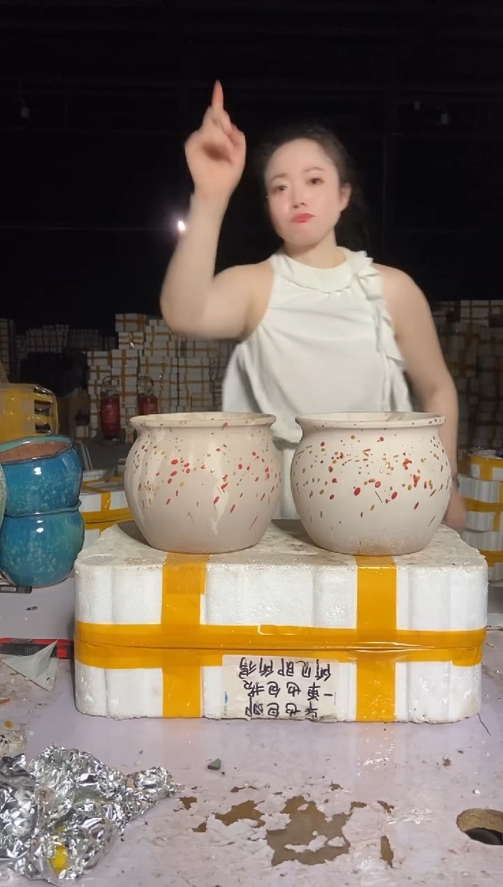 宜兴紫砂粗陶花盆18/16