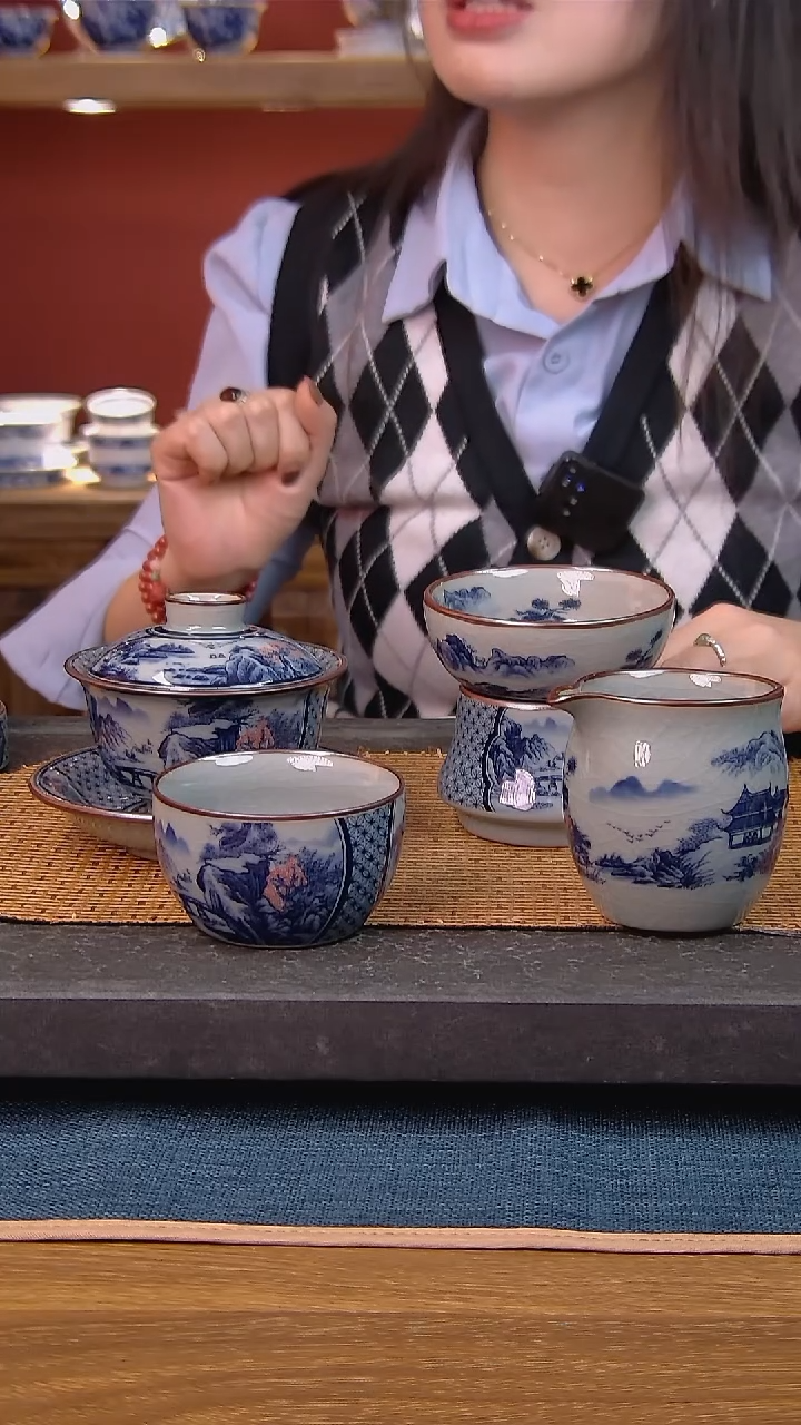 简装家用款4件套 老陶泥开片纹陶瓷茶具