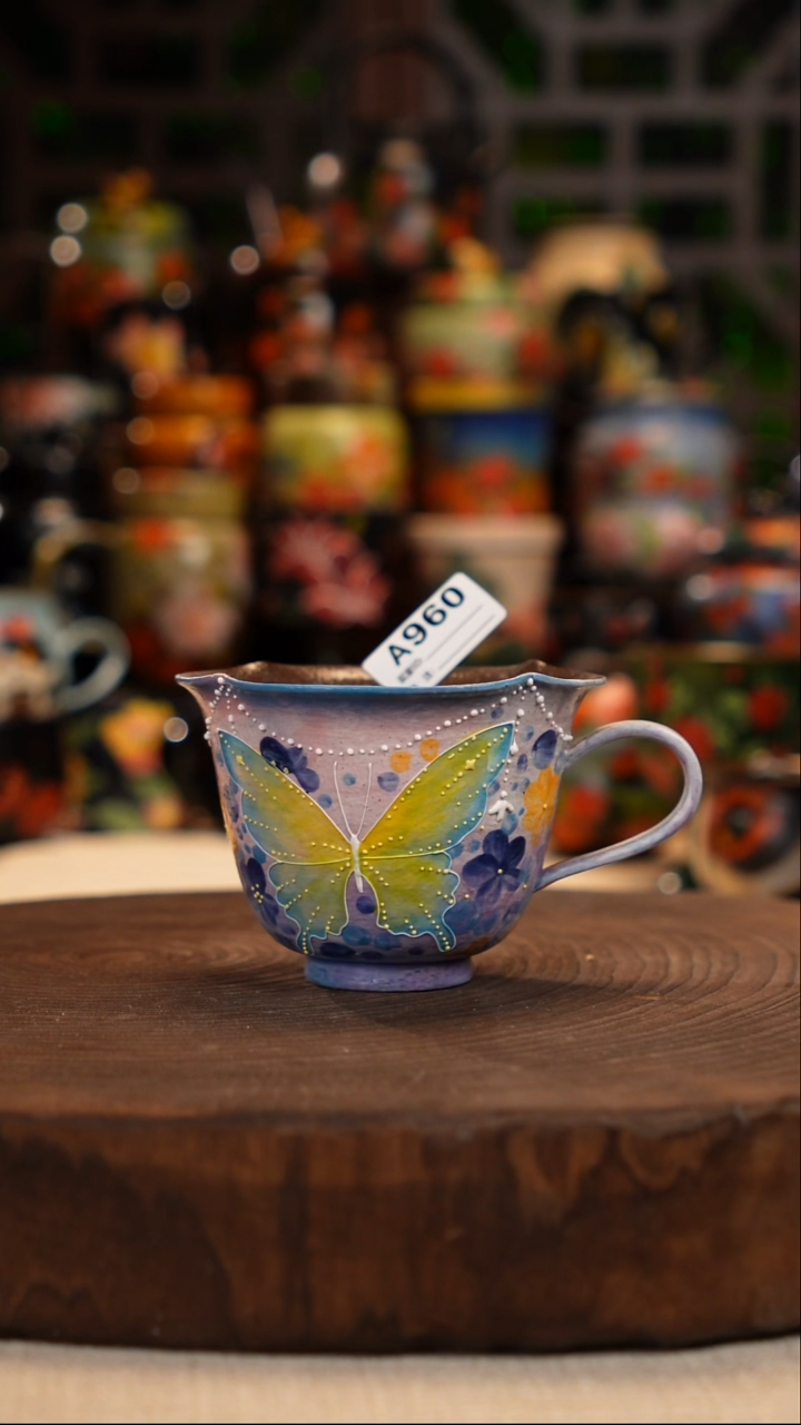 油画  手绘釉下彩960