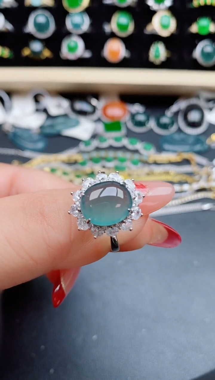 【闪购商品】翡翠戒指银S925镶嵌321321