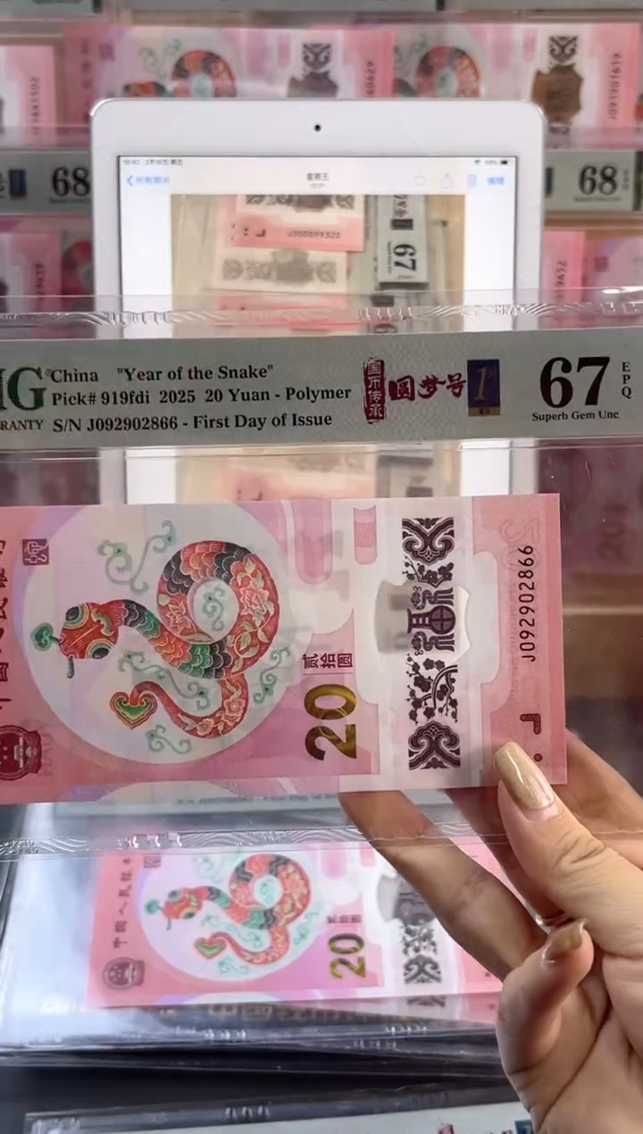 【闪购商品】塑料蛇钞圆梦号四标首日PMG67分尾866