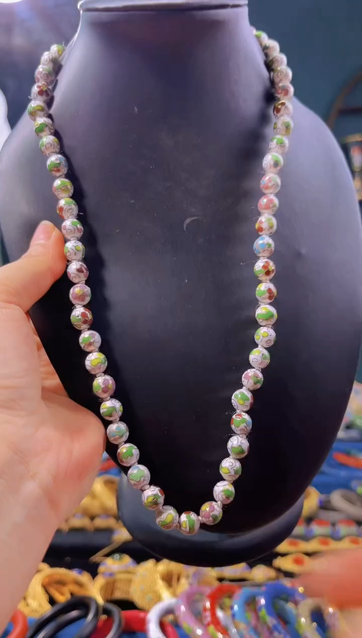 【闪购商品】非遗绝技 景泰蓝0.8项链 白