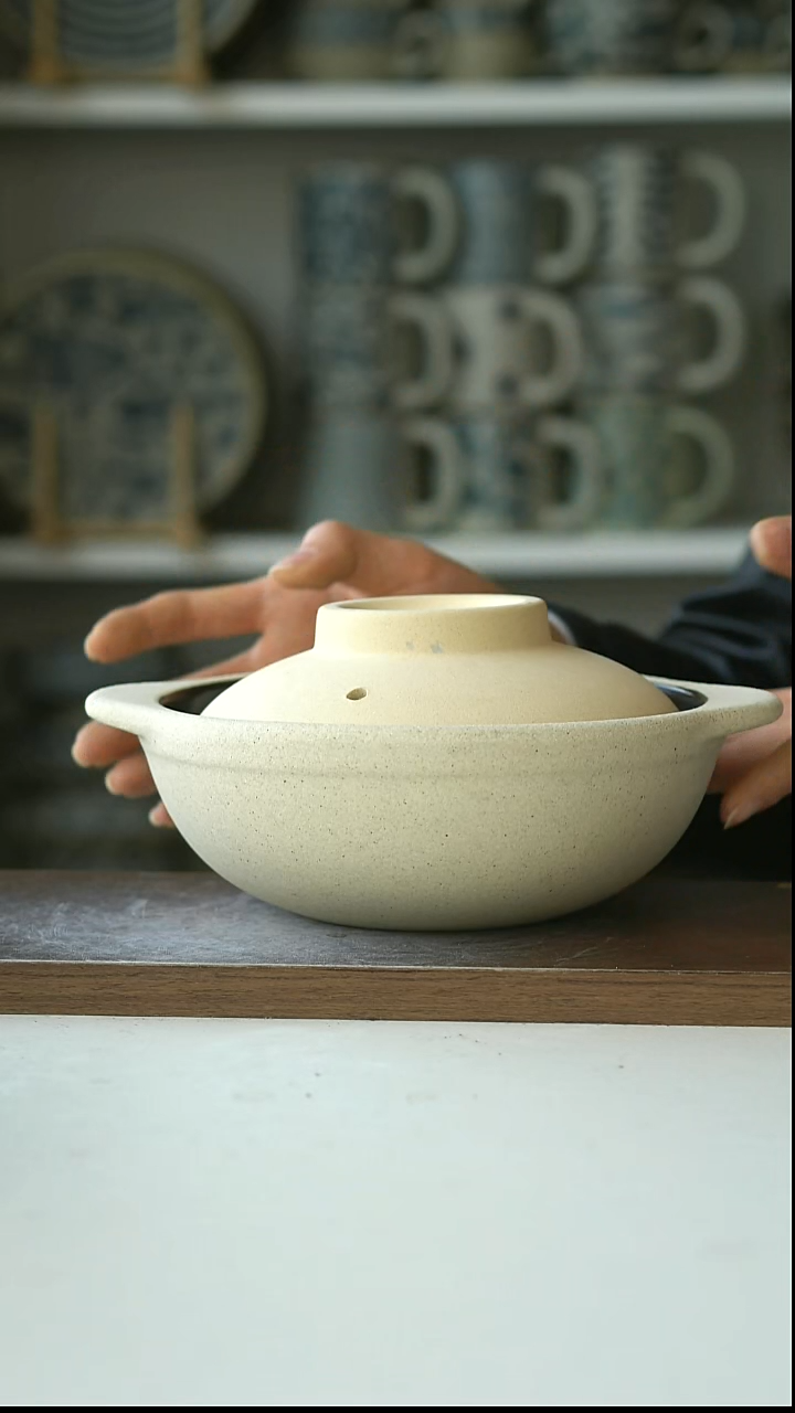 陶可明火陶土带盖砂锅20.5/500ml@4-2@微瑕