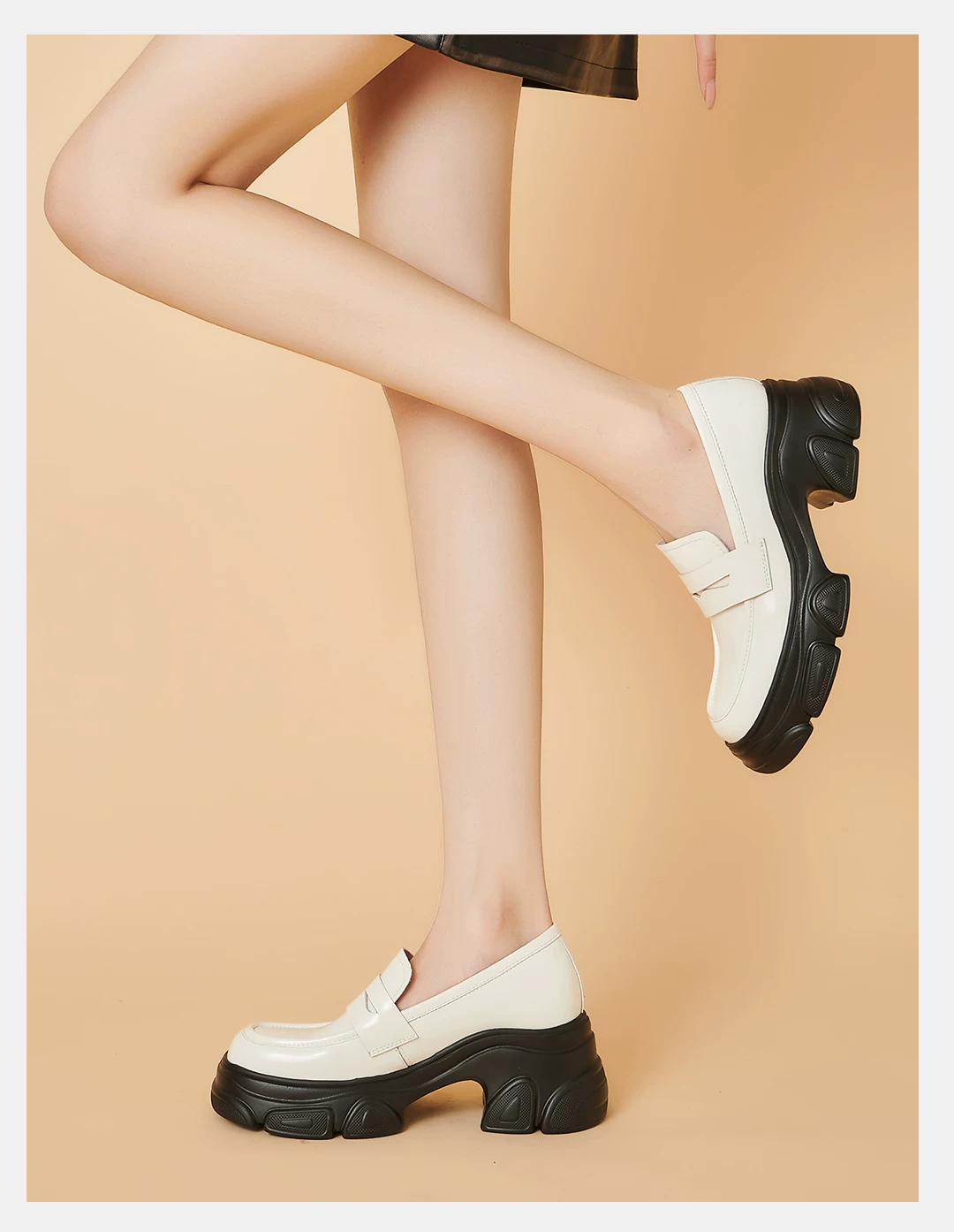 高跟简约一脚蹬乐福鞋粗跟夏季春季复古春秋英伦风单鞋