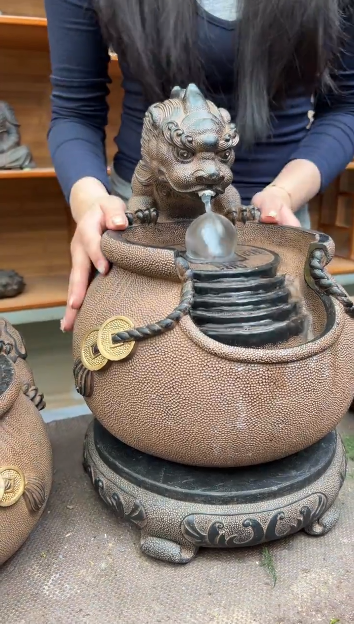 陶土大号代代富贵+素面万寿藤大底座