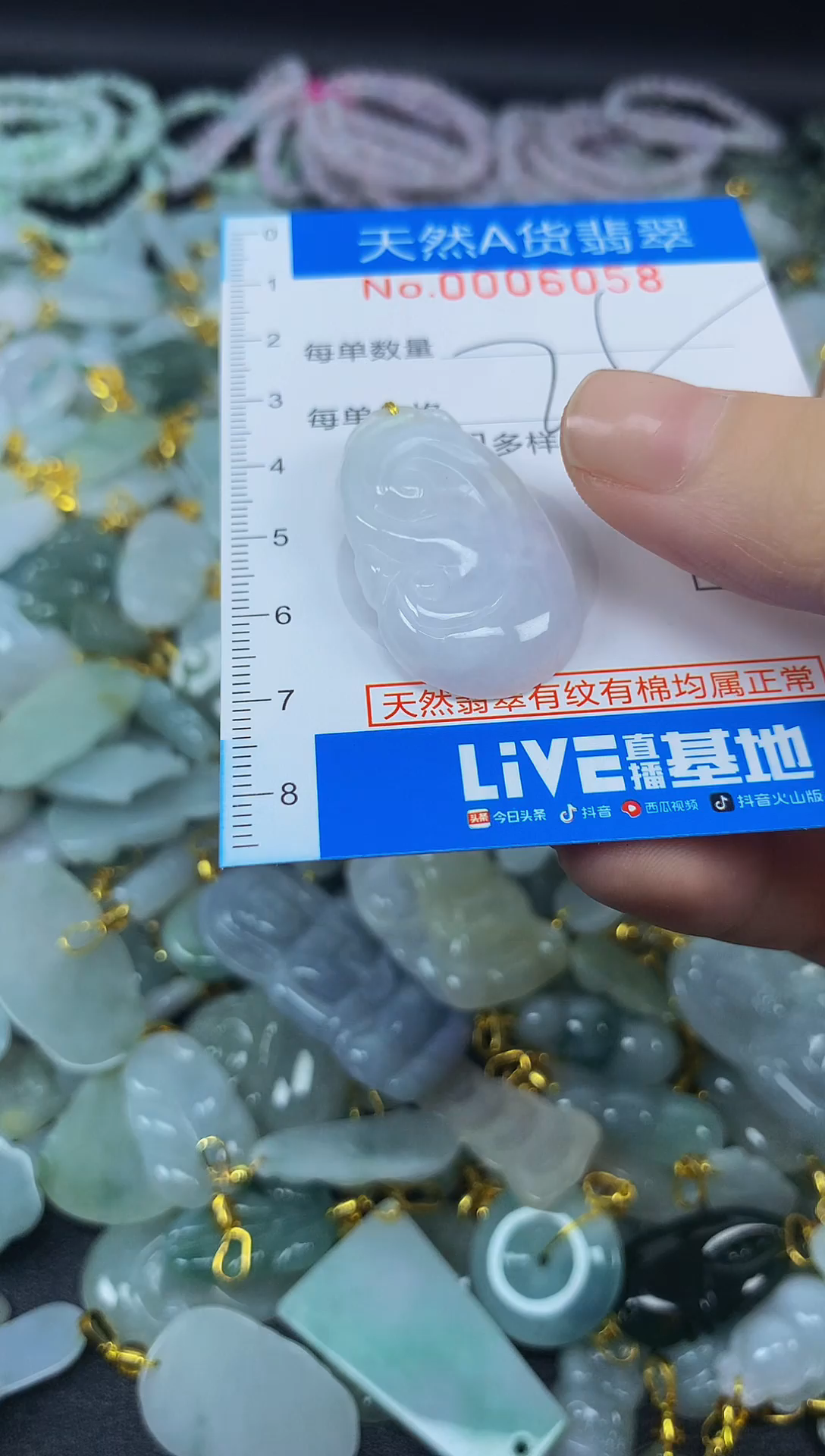 颈饰未镶嵌翡翠净货挂件-6058