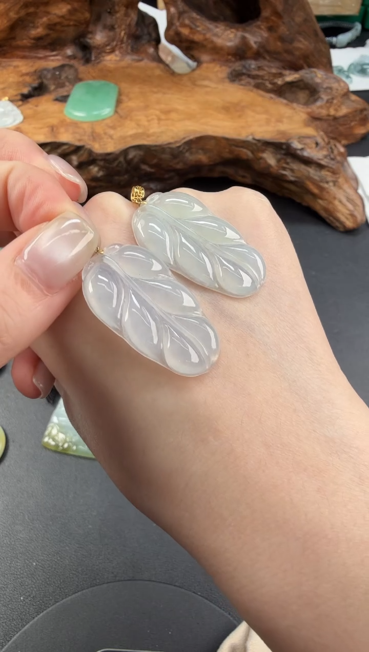 吊坠(不含链)18K金镶嵌翡翠翡翠饰品（多样性发货一件）-189