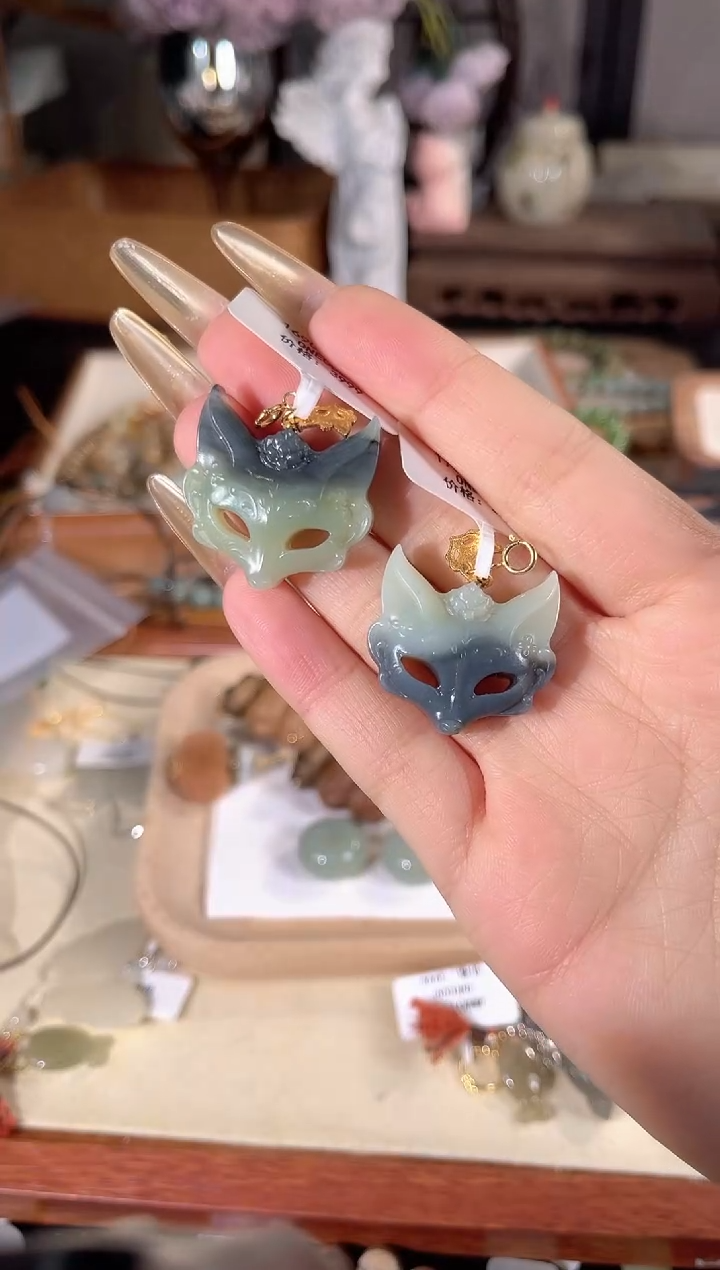 吊坠(不含链)银S925镶嵌和田玉多样性发其一孤品默认微瑕