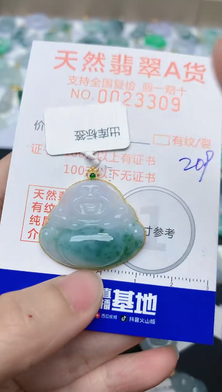 【闪购商品】翡翠颈饰18K金镶嵌天然翡翠A货    209