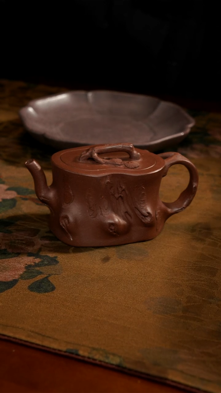 茶壶紫砂紫泥小树桩壶