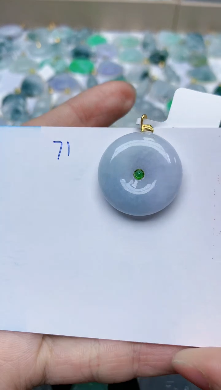 【闪购商品】翡翠颈饰18K金镶嵌天然翡翠A货    71