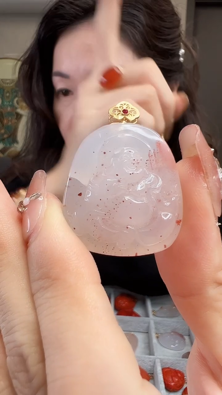 【闪购商品】南红玛瑙吊坠(不含链)18K金镶嵌/YJ