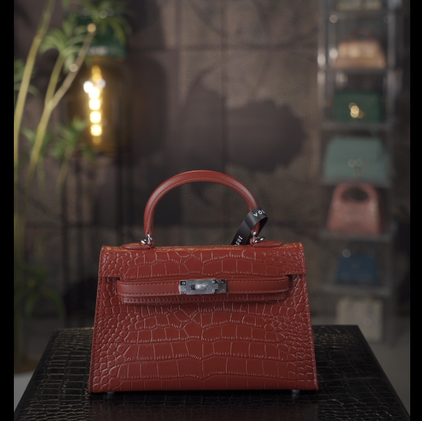 【尺寸：22*7*13】SISI原创设计高定真皮斜挎手提包8822安可拉红