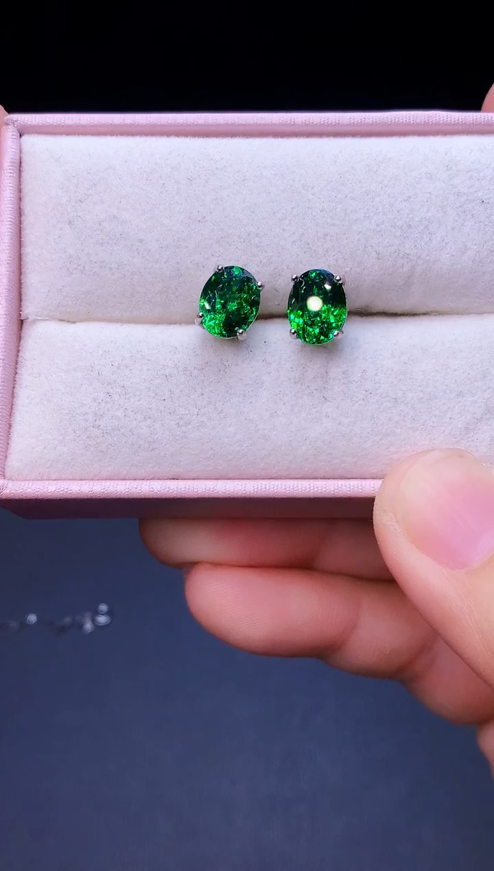 银S925镶嵌耳饰石榴石22