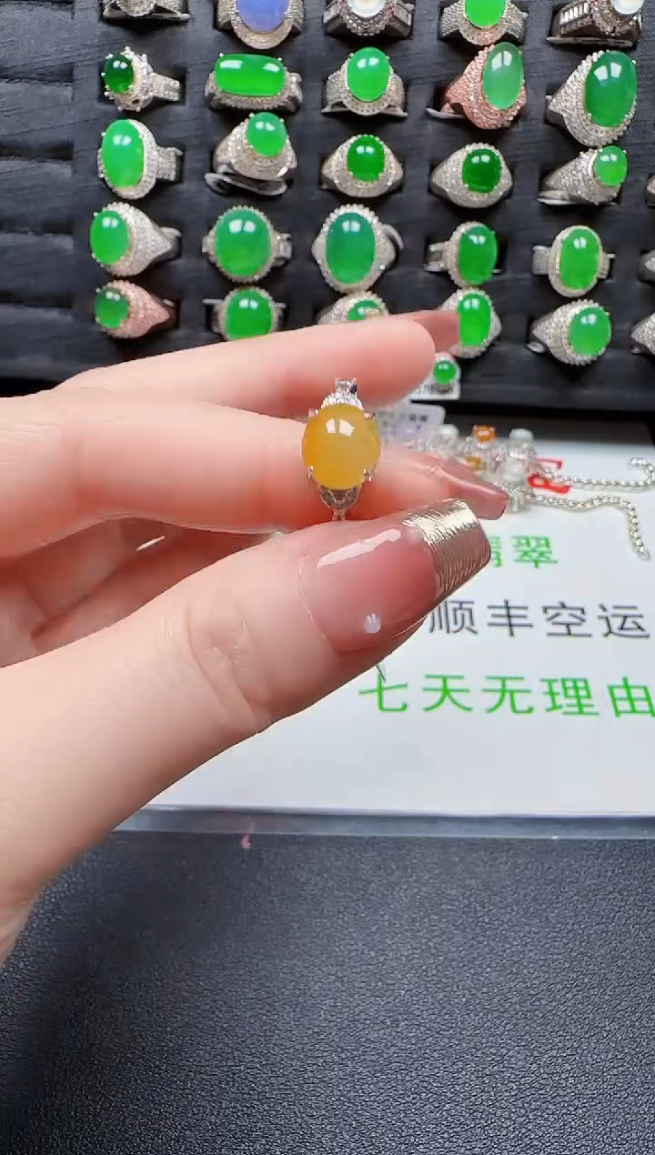 【闪购商品】翡翠戒指银S925镶嵌1242