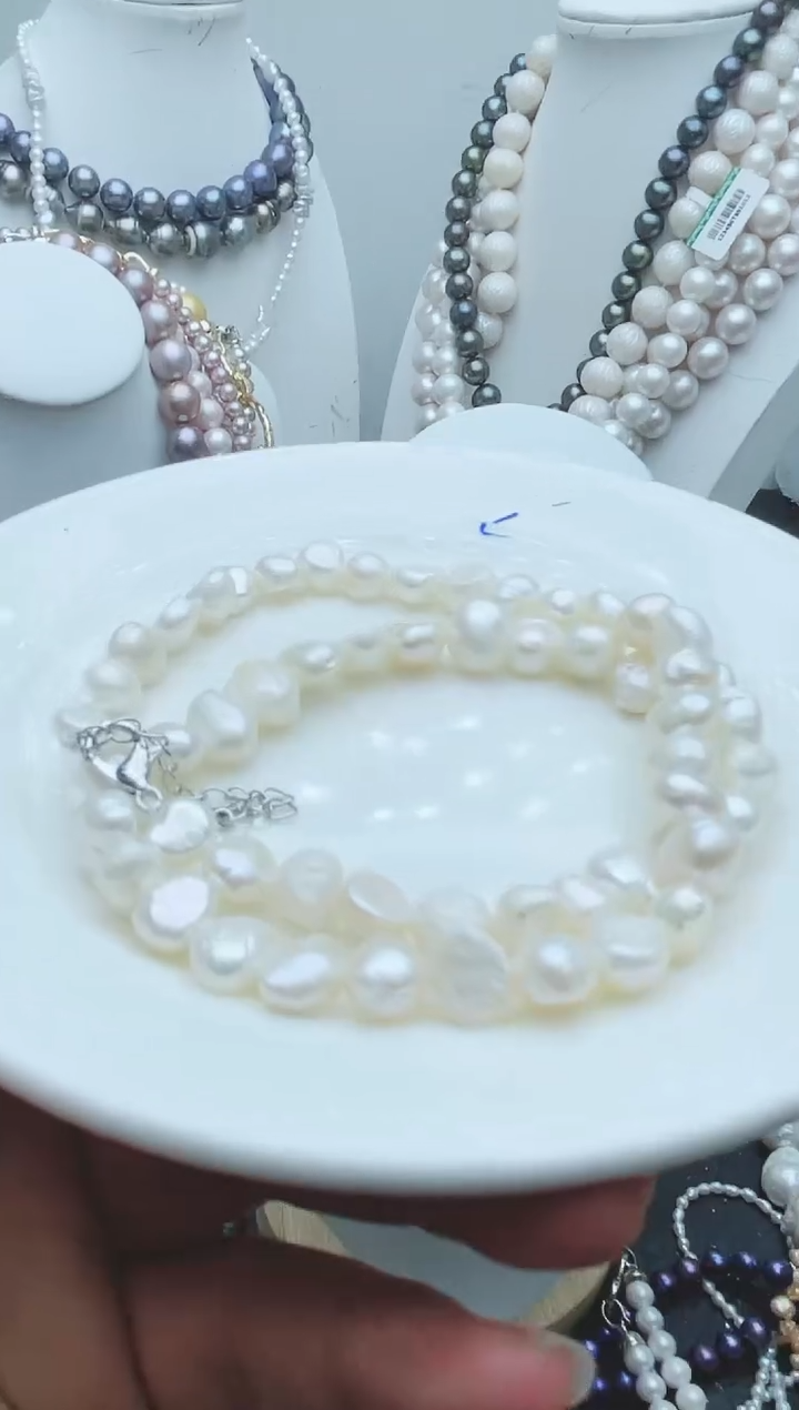 【闪购商品】淡水珍珠颈饰钛钢1