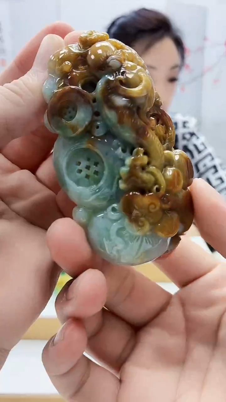 未镶嵌定制翡翠A**理5160bb-毛货挂件