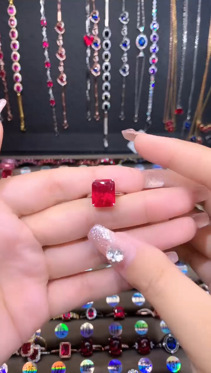 【闪购商品】红宝石戒指银S925镶嵌银色10.12