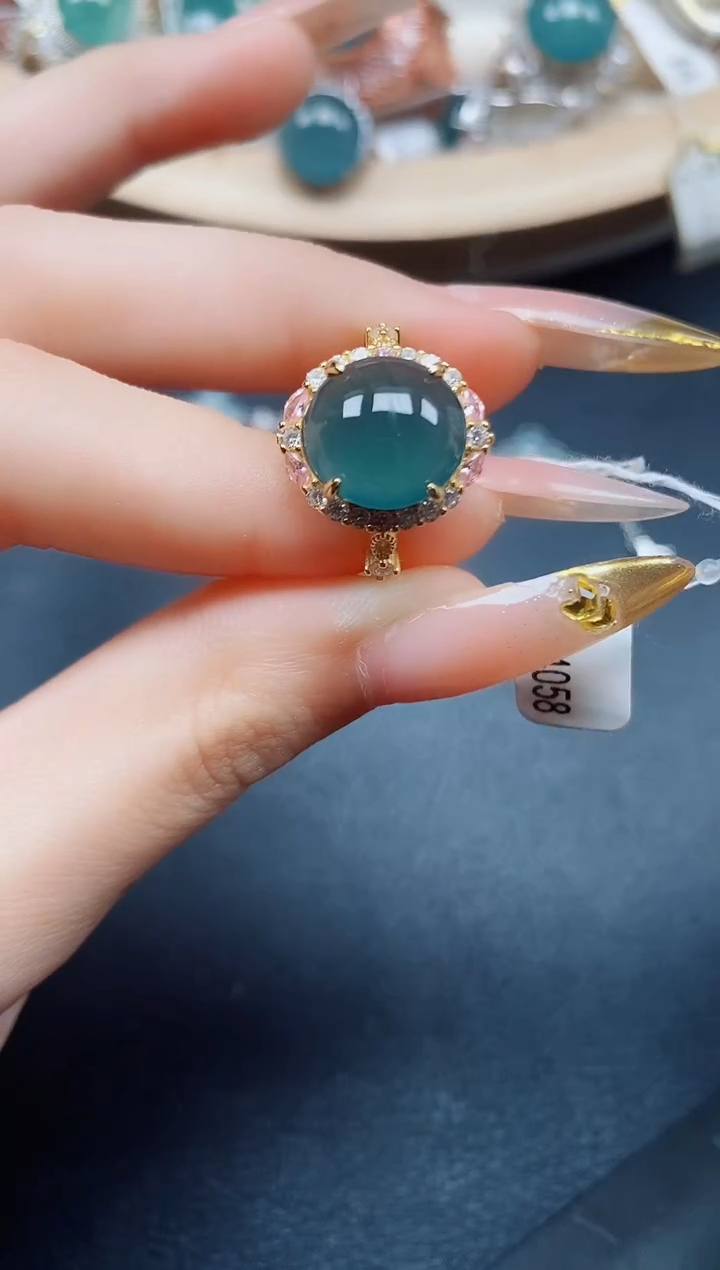 【闪购商品】翡翠戒指银S925镶嵌翡翠