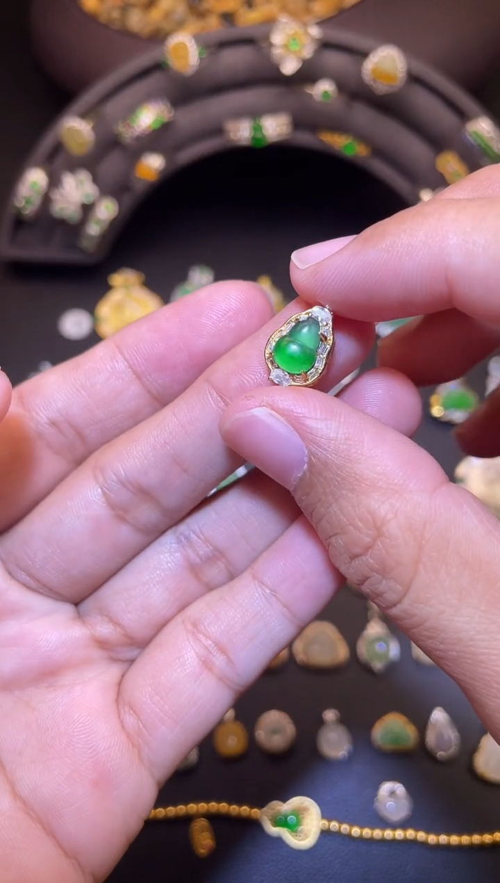 吊坠(不含链)银S925镶嵌翡翠1