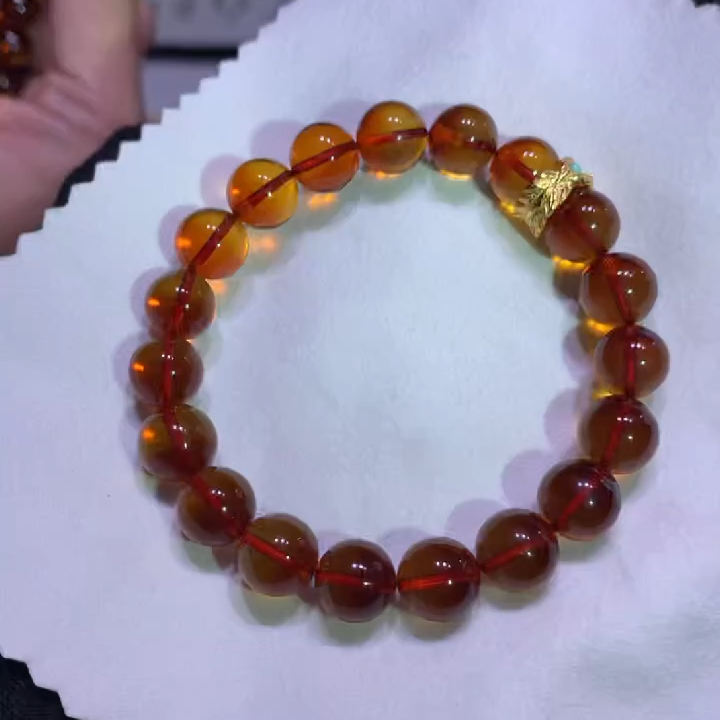 【逍遥】琥珀红蓝珀圆珠手串*XR/DSC4278/多样性发/1件