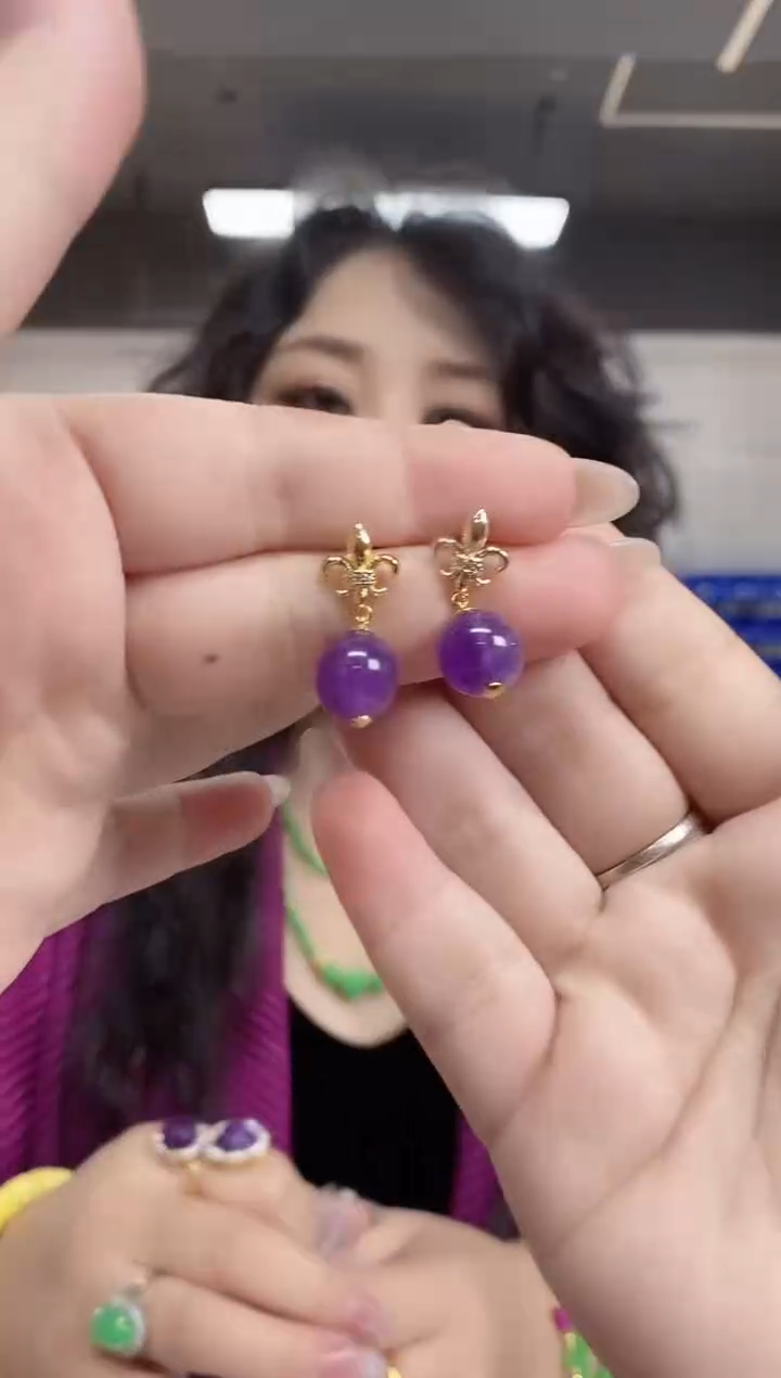 【闪购商品】水晶耳饰未镶嵌多样性发其一颜色微差