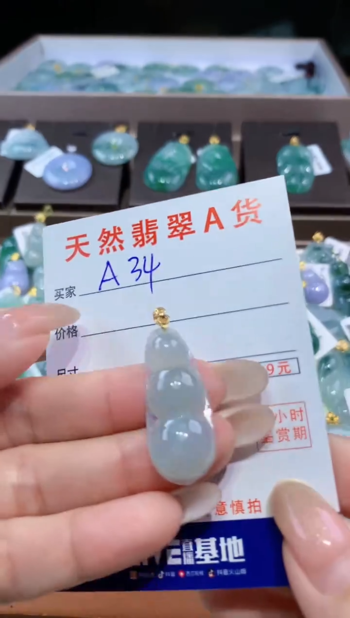 颈饰未镶嵌翡翠 天然翡翠A货挂件