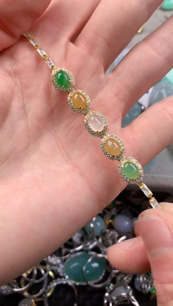 银S925镶嵌戒指翡翠111   3