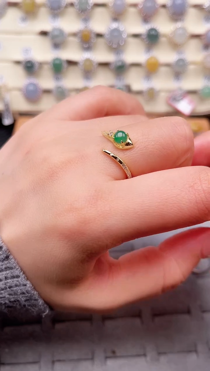 【闪购商品】翡翠戒指银S925镶嵌戒指03