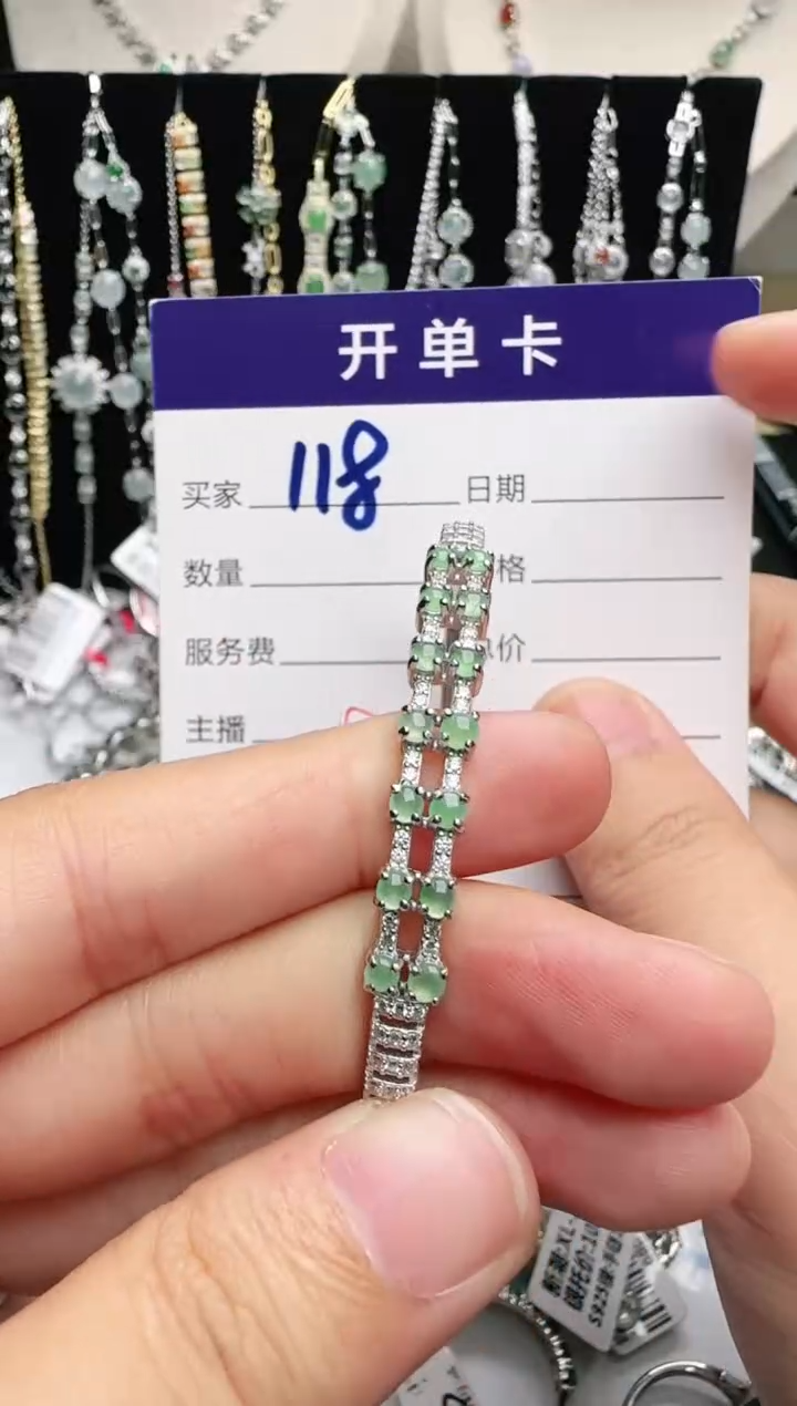 银S925镶嵌戒指翡翠笑*@1