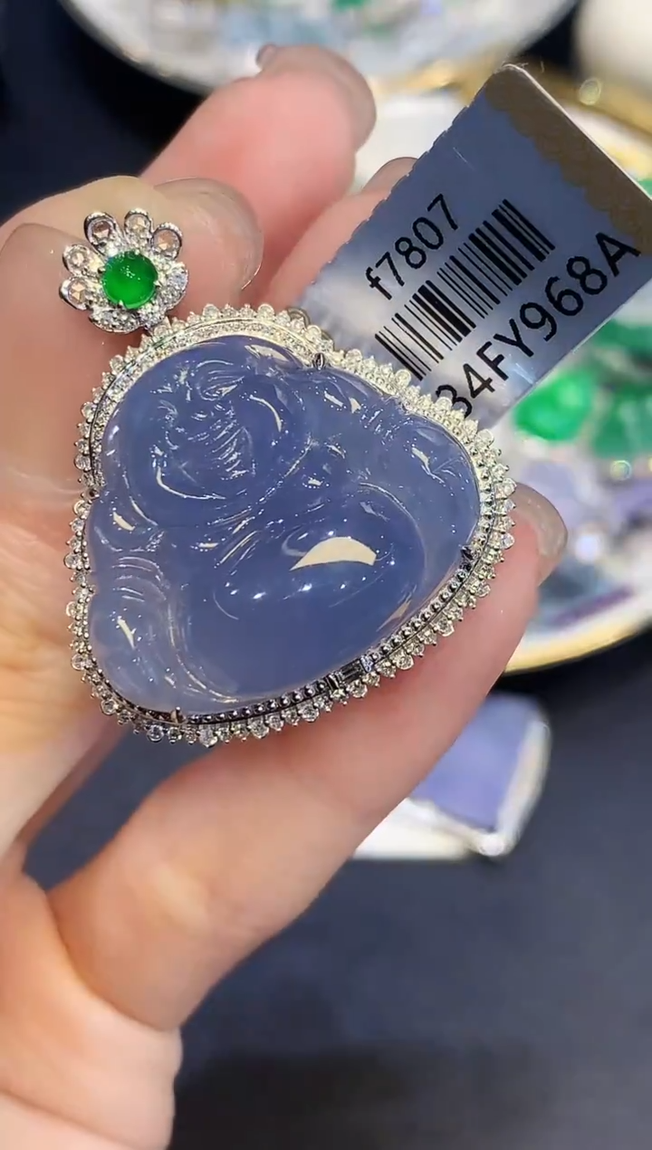 吊坠(不含链)18K金镶嵌翡翠招****我TT