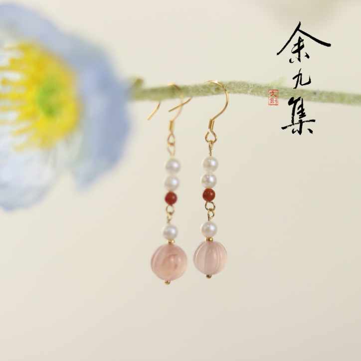 ZC10A98216[原创]南红珍珠耳饰（多样性发货)