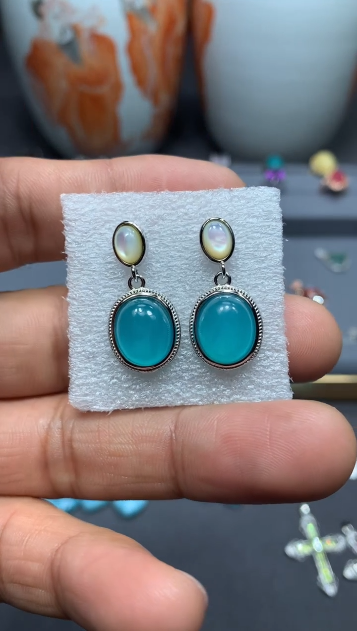 【闪购商品】天河石耳钉未镶嵌W85（随机性发货只发一单）