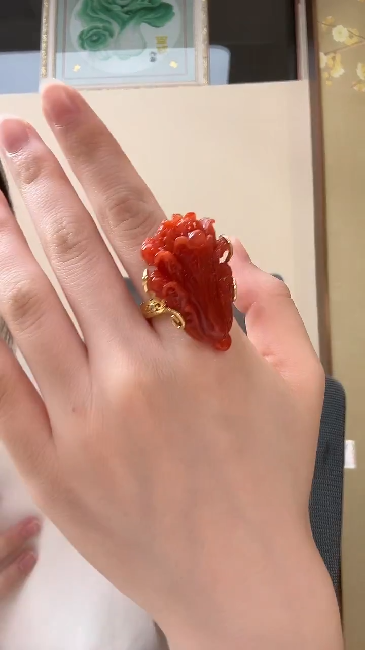 未镶嵌南红玛瑙戒指戒指