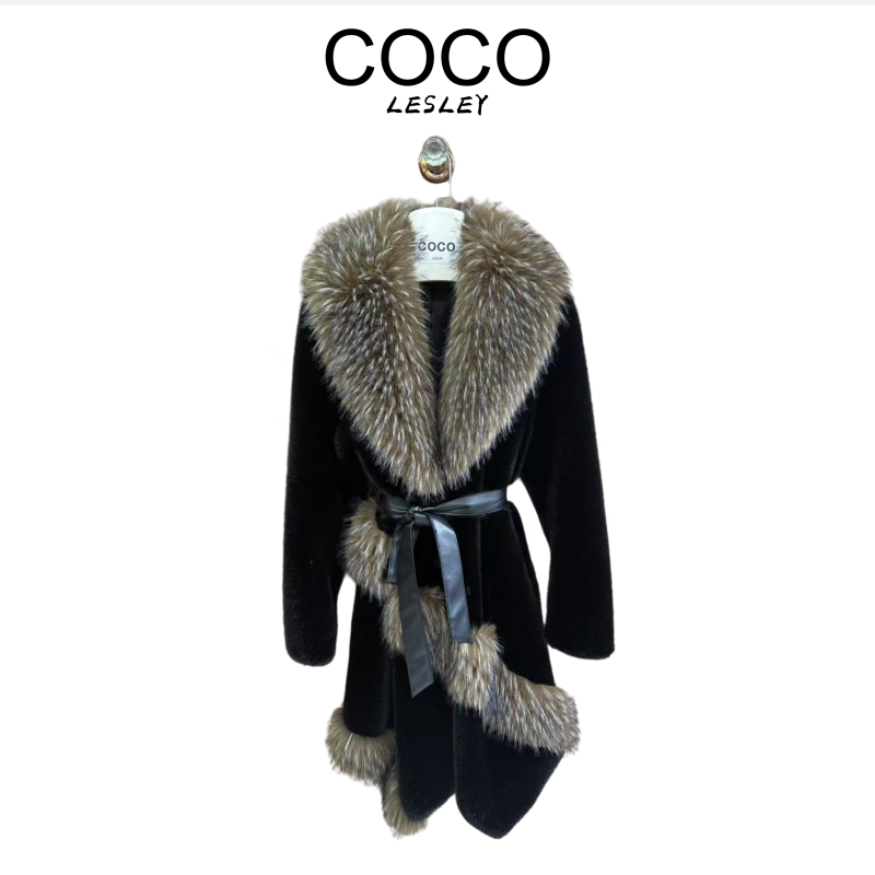 【周周】法式高奢走秀款秋冬新款毛外套