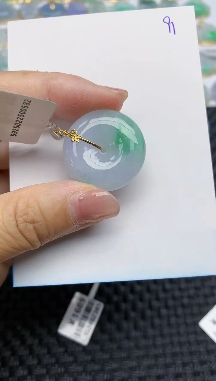 【闪购商品】翡翠颈饰18K金镶嵌天然A货翡翠 91