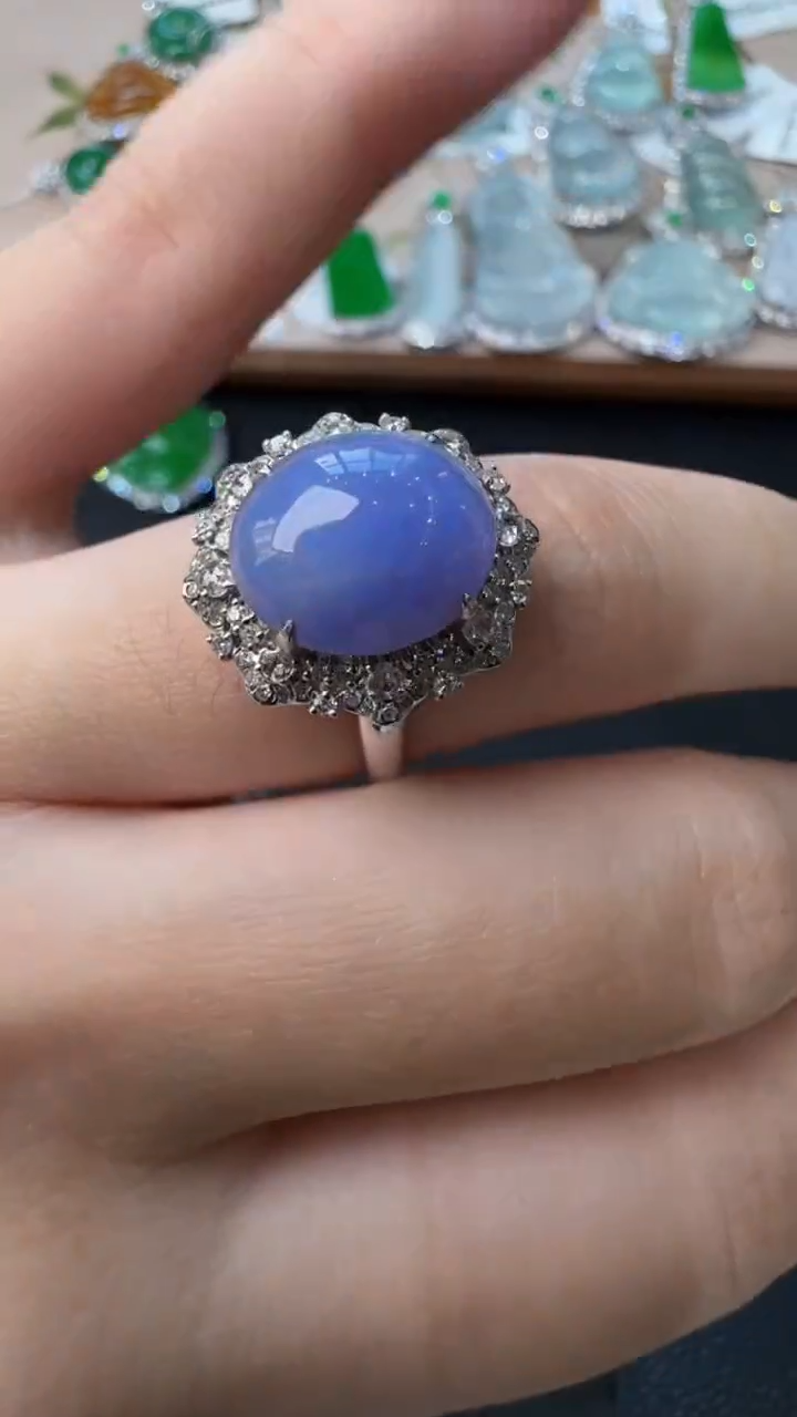 【闪购商品】翡翠戒指18K金镶嵌戒指33