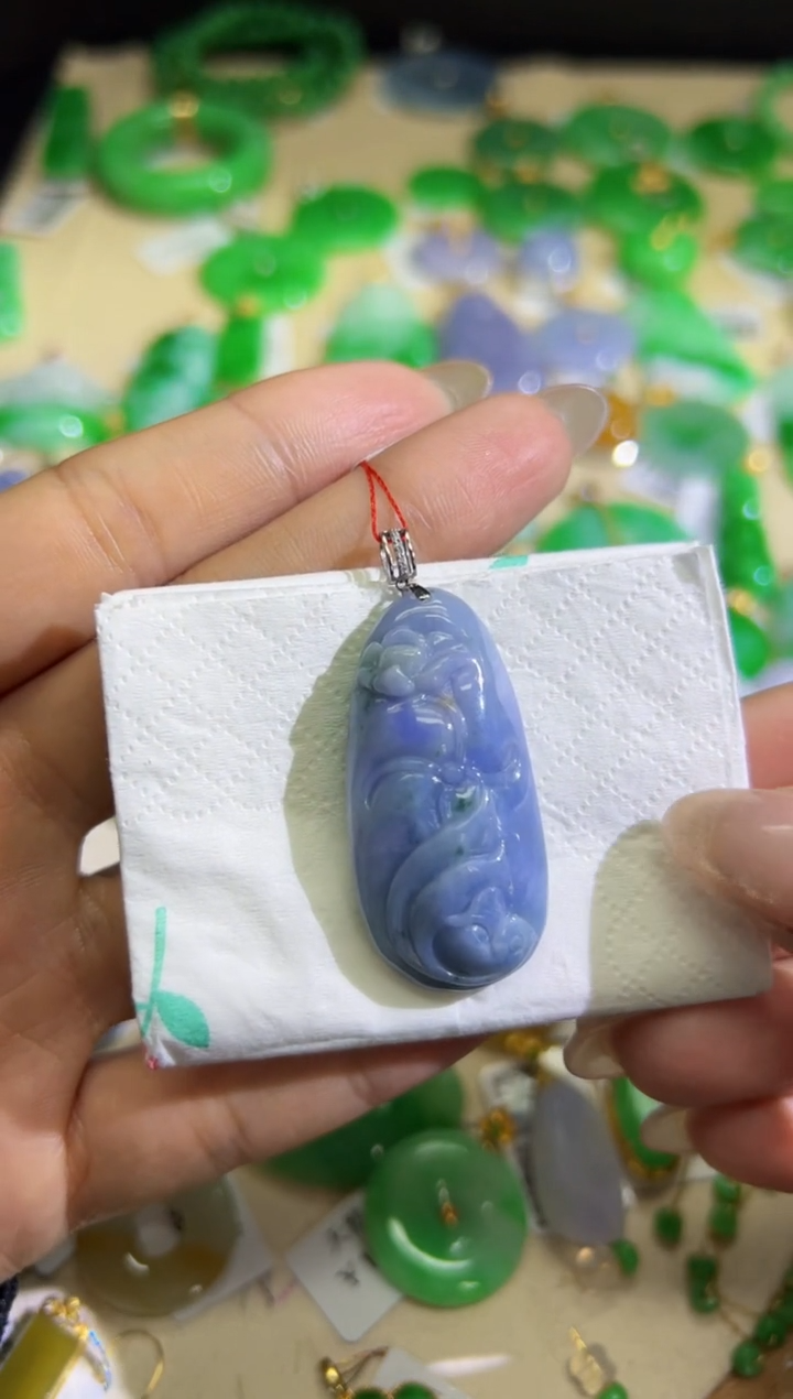 【闪购商品】翡翠颈饰18K金镶嵌Q缅料A货翡翠/支持复检/一件