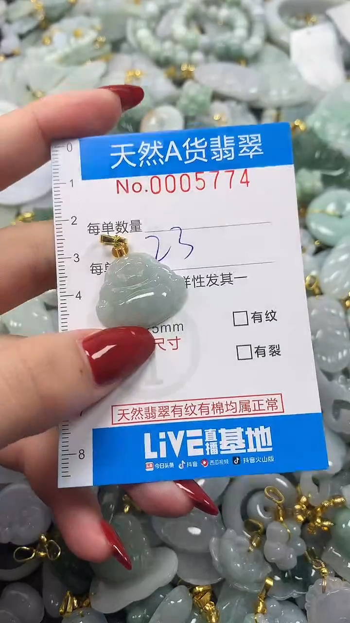 颈饰未镶嵌翡翠净货挂件-5774