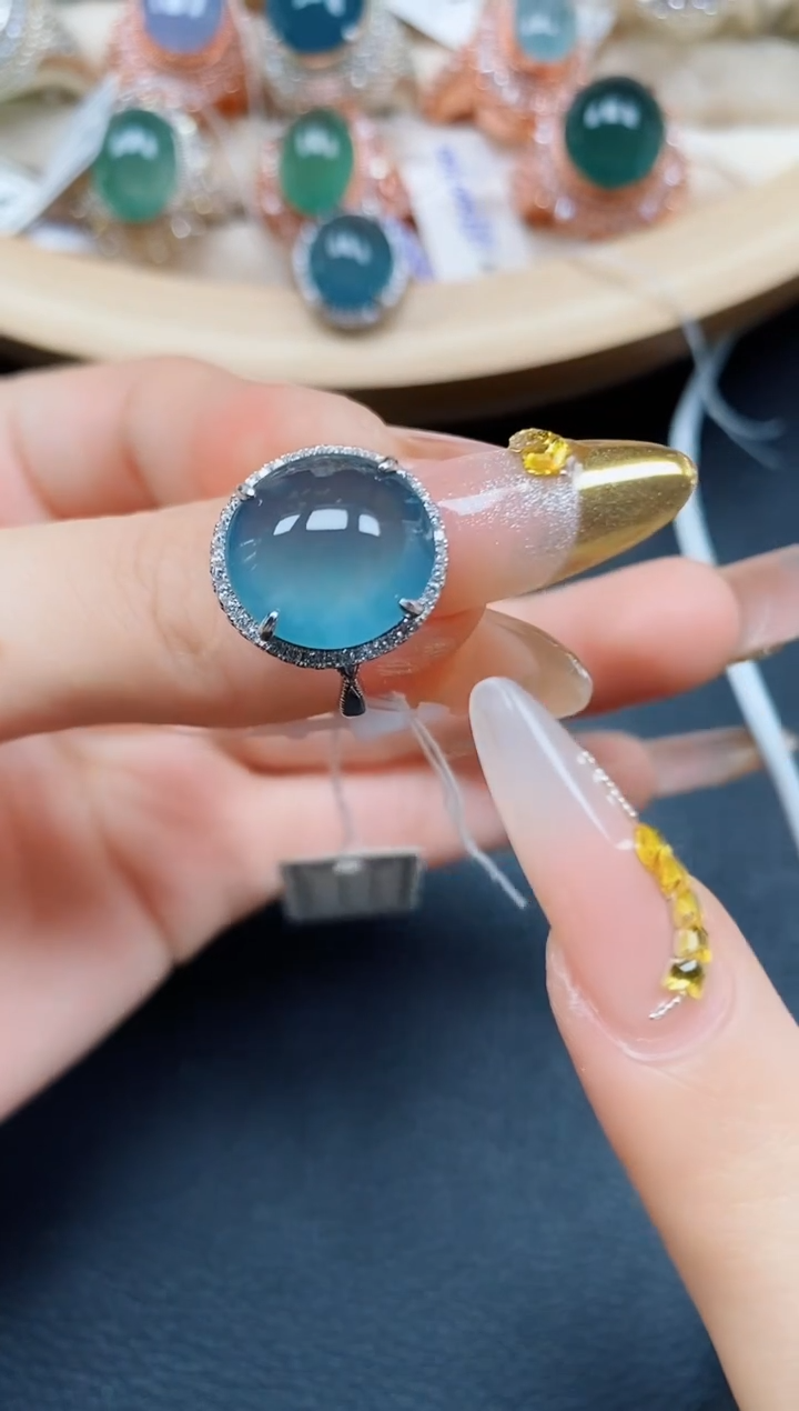 【闪购商品】翡翠戒指银S925镶嵌翡翠