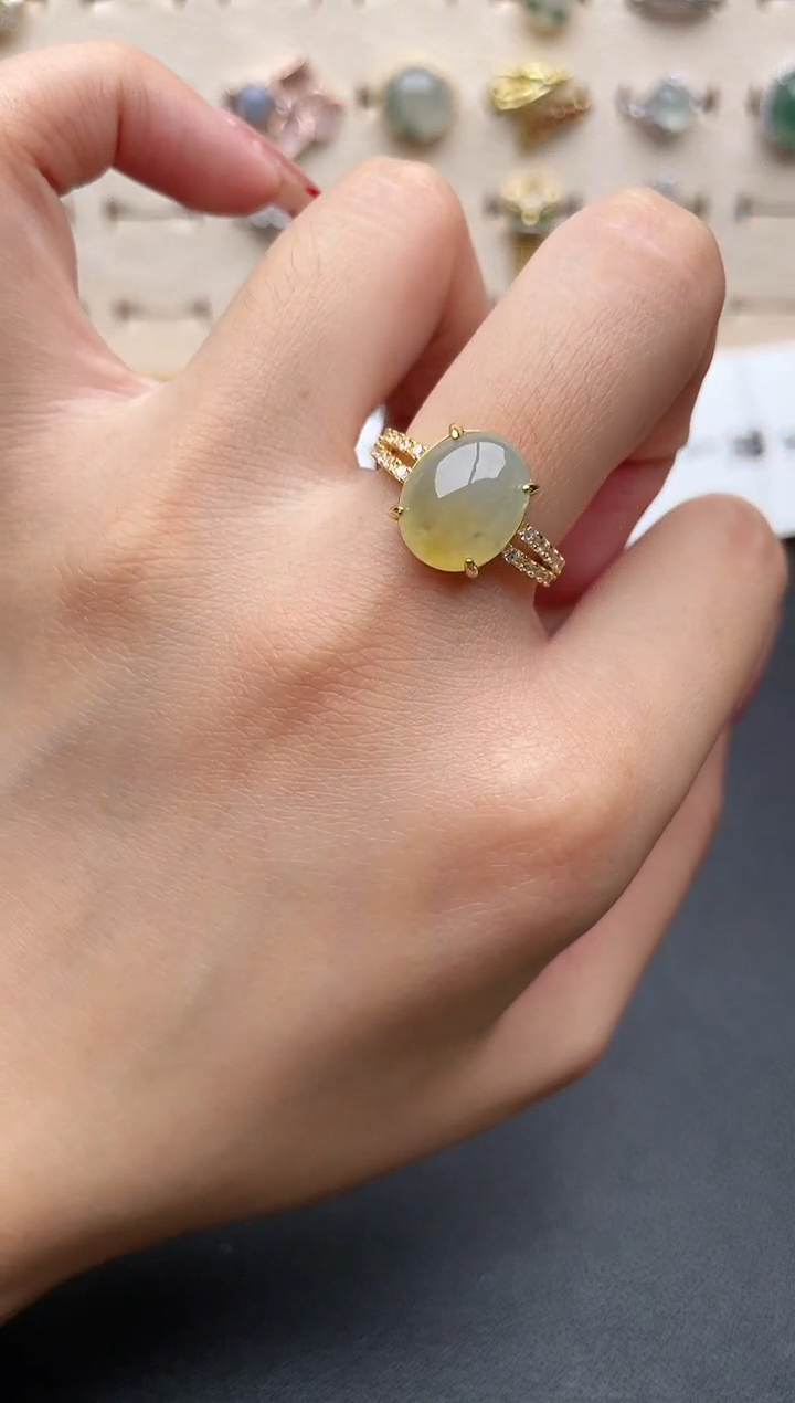 【闪购商品】翡翠戒指银S925镶嵌一物一证一礼盒