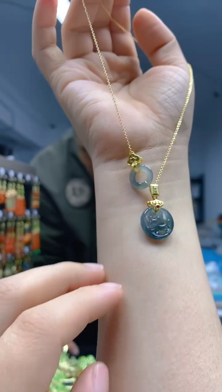 【闪购商品】翡翠耳饰合金60翡翠锁骨链