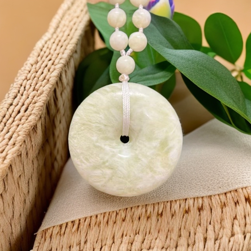 【龍帝专属】辽玉龙冰纹双生玉料平安扣50X50MM（多样性发货一个）F44