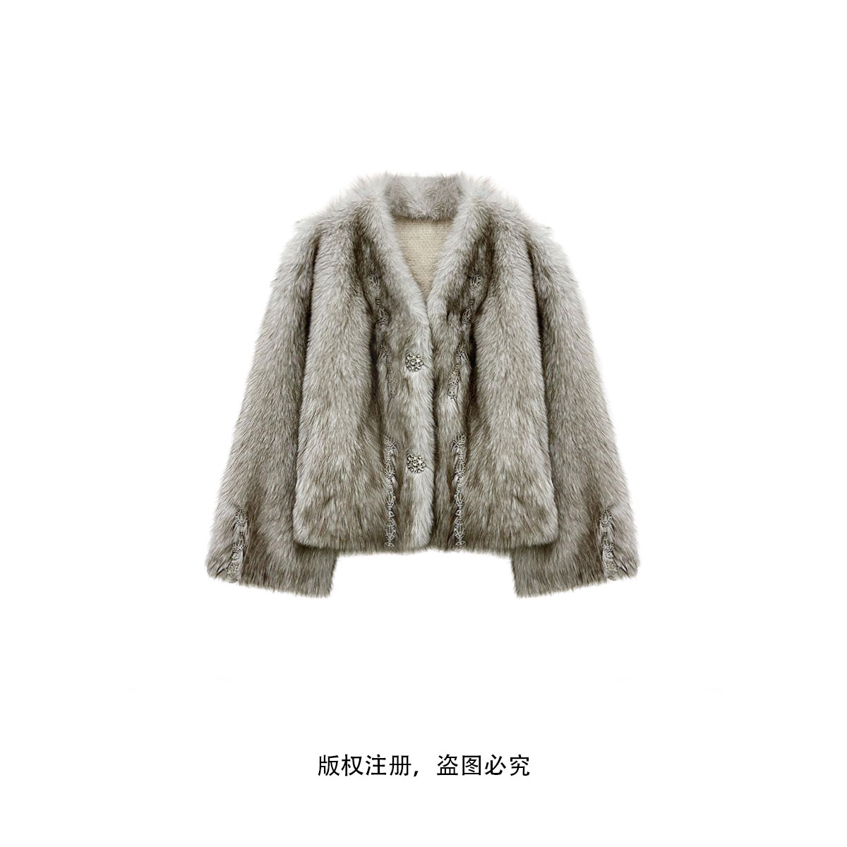 【COCOLOYIS】新款高级感轻奢气质显瘦毛毛外套女25011182