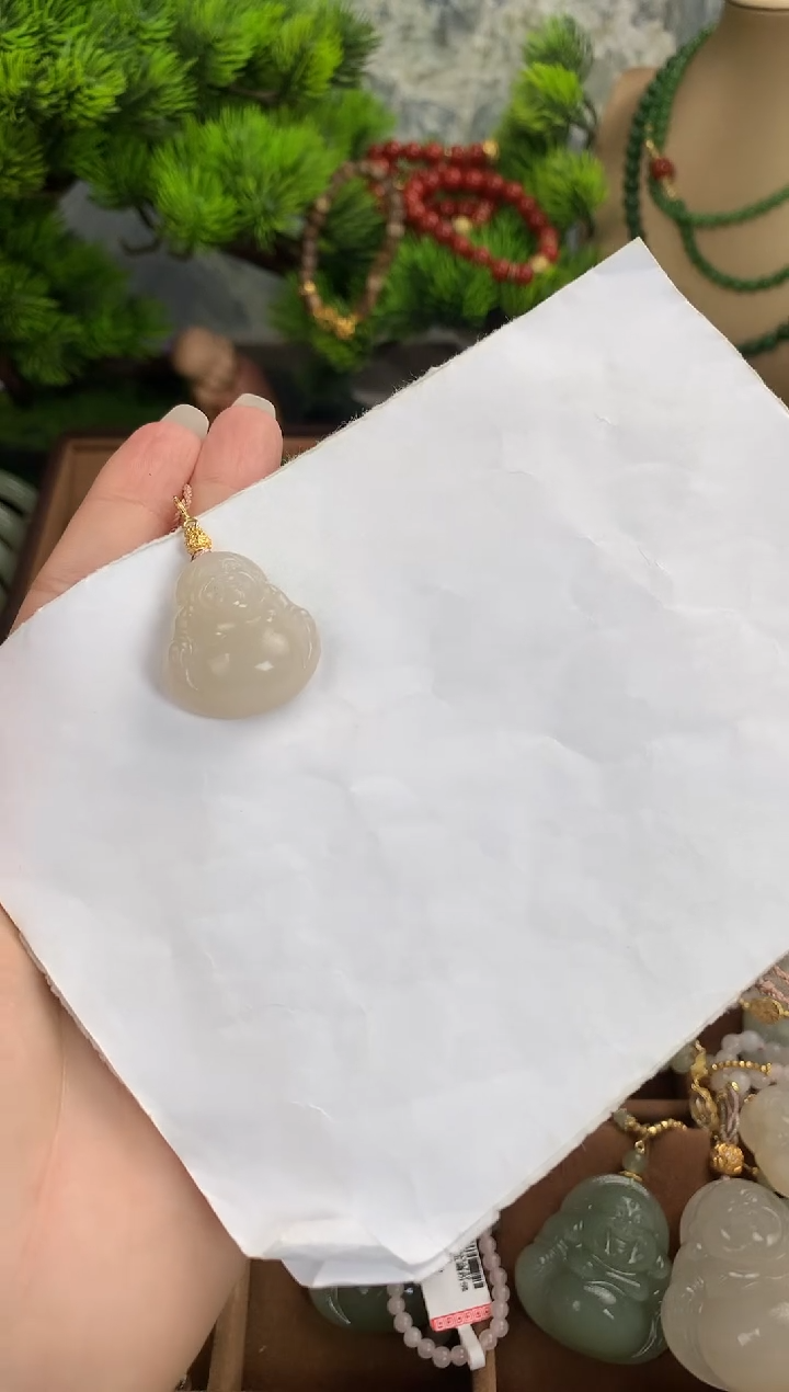 和田玉未镶嵌颈饰吊坠25mm