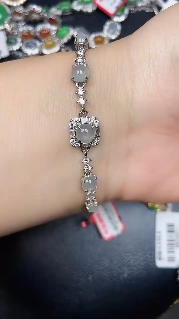 银S925镶嵌戒指翡翠3500