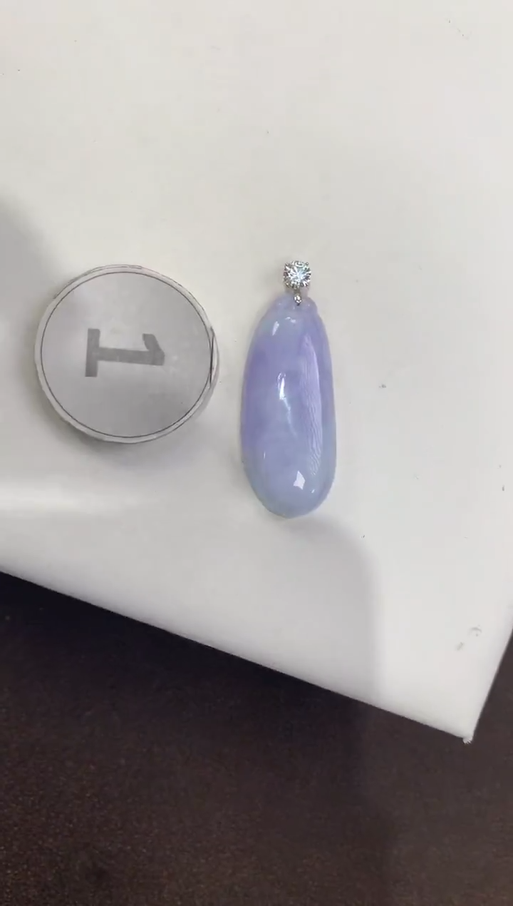 颈饰18K金镶嵌翡翠天然缅甸A货翡翠