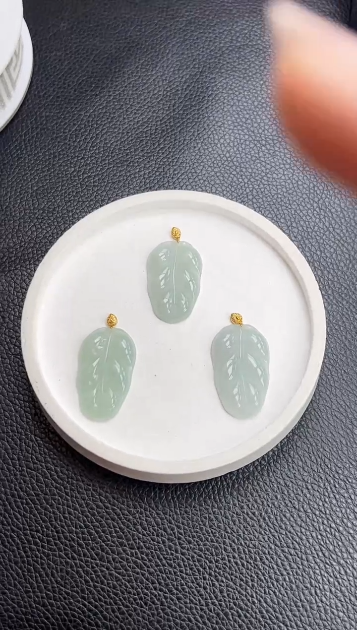 【闪购商品】翡翠颈饰18K金镶嵌YM-166叶子多样性发一