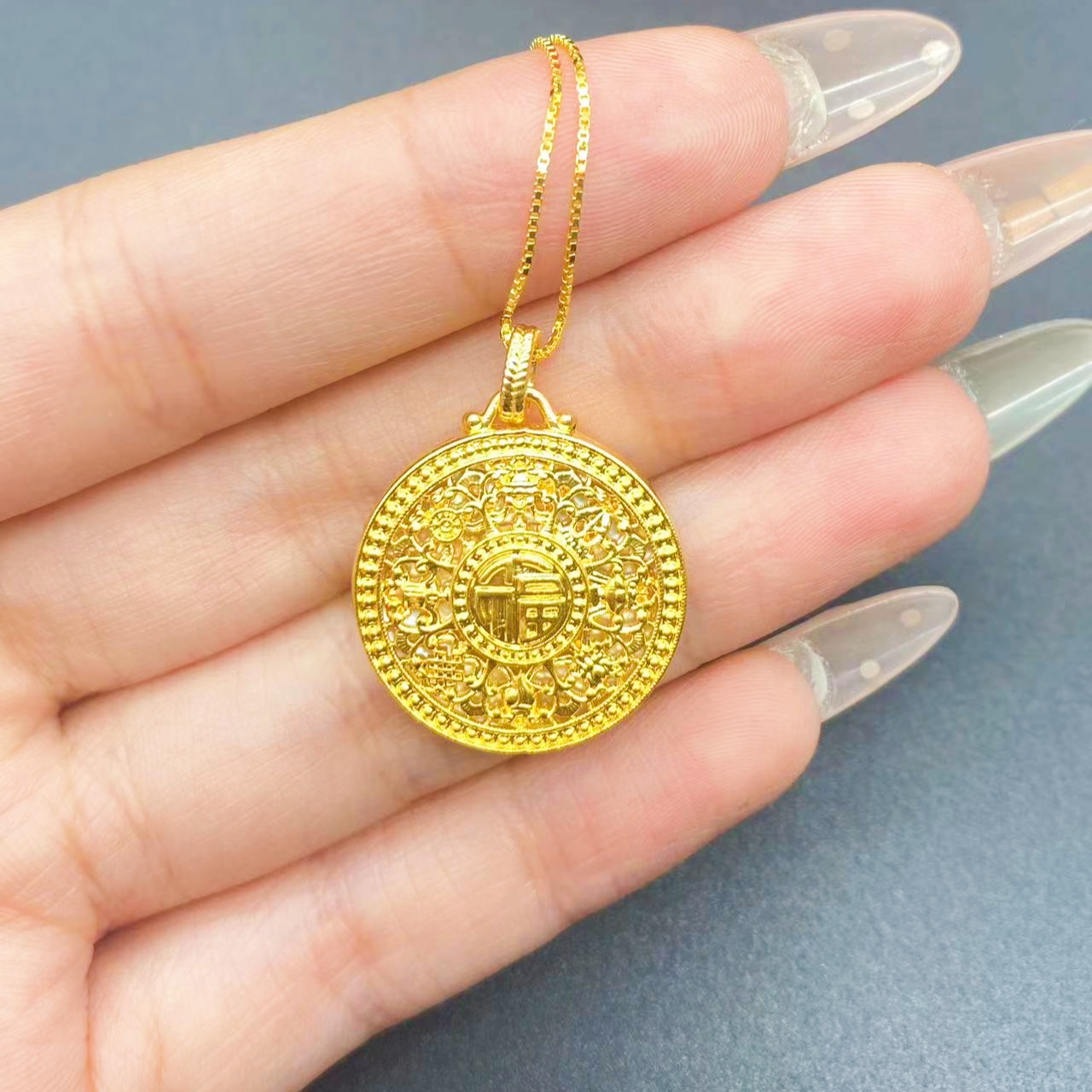 【宝哥专享】18K真金贝母福牌吊坠精美坠链多样性发一