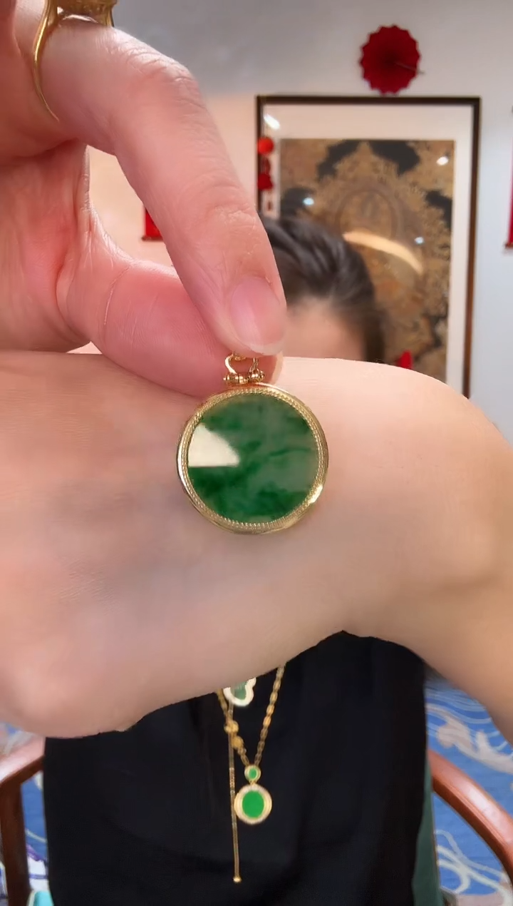 【闪购商品】翡翠颈饰银S925镶嵌吊坠